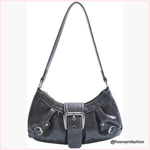 Small Shoulder Bag, PU Leather, Y2K Retro, Lightweight Daily Purse